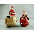 Ceramic Crafts for Christams, LED Lighted Santa Claus for Christmas Decoration